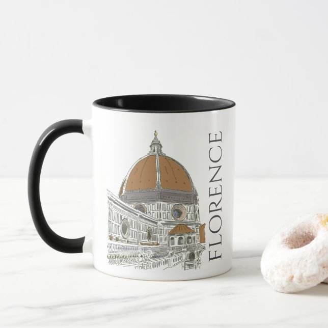 Mug Florence Italie Iconique Duomo Architecture Line A (Avec donut)