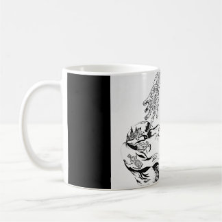 Mug Florence surréaliste gallois - noir et blanc