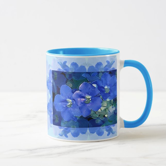 Mug "Flores Azuis" (fleurs bleues) (Droite)