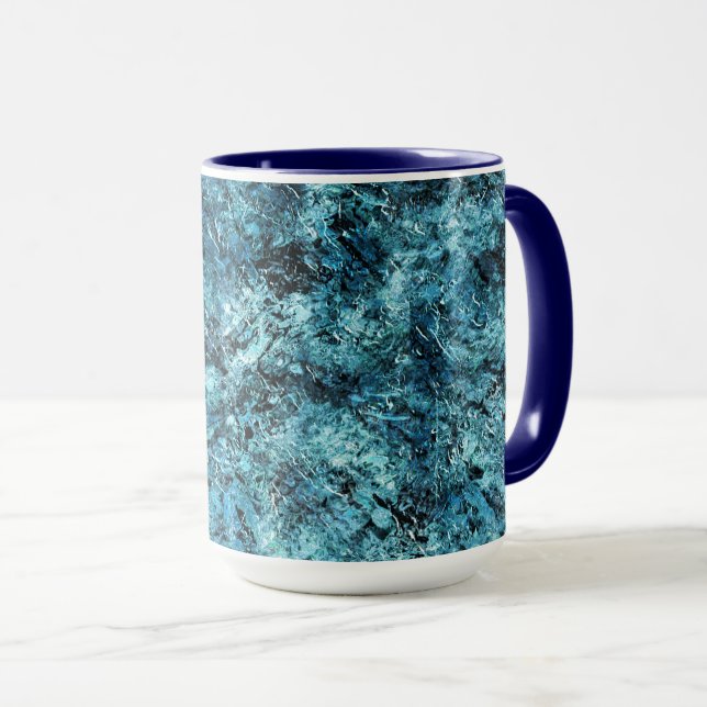 Mug Floresta azul sob nevasca ou vidro trincado (Devant droit)