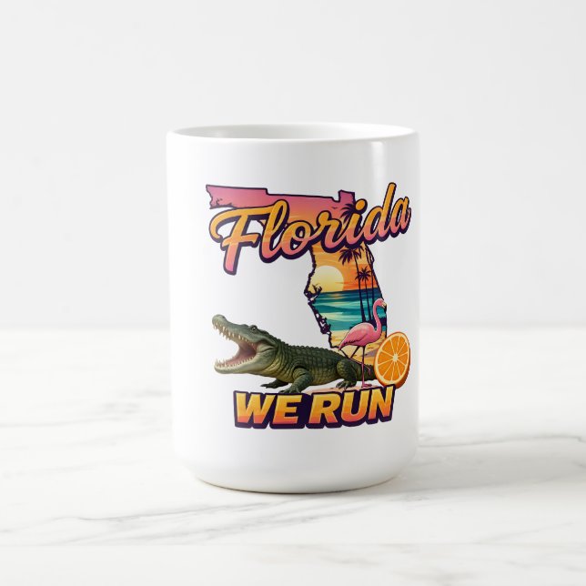 Mug Florida Nous Courons Coucher de Soleil Alligator F (Centre)