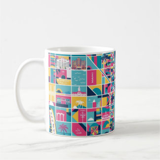 Mug Florida ville multicolores dans le style dessin an