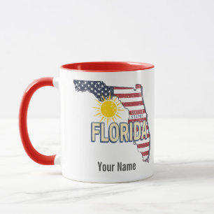 Mug Floride États-Unis Carte Retro Vintage USA