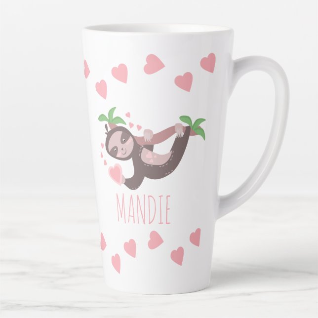 Mug Flottant Rose en forme de Cœurs de Paresseux p (Droite)