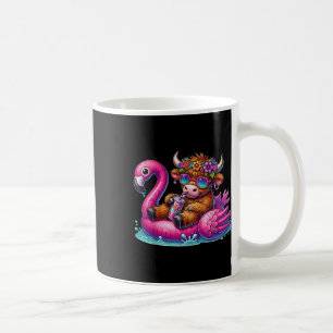 Mug Flottement de la piscine de Flamant rose de vache