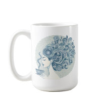 Flow Woman Art - Blue Tile Fusion