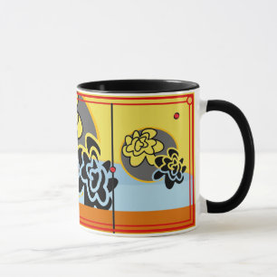 Mug Flower extra-bleu rayé rouge
