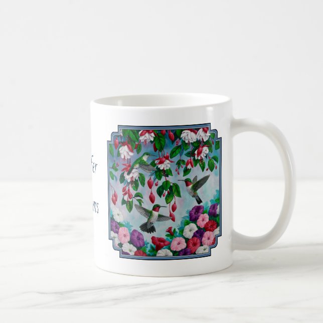 Mug Flower Garden and Hummingbirds Blue (Droite)