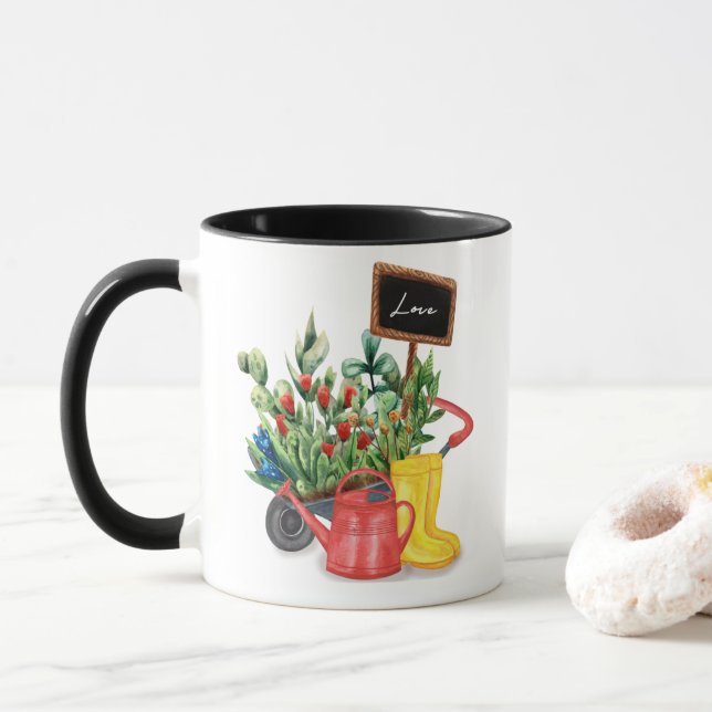 Mug Flower love tulips arrosage canettes en caoutchouc (Avec donut)