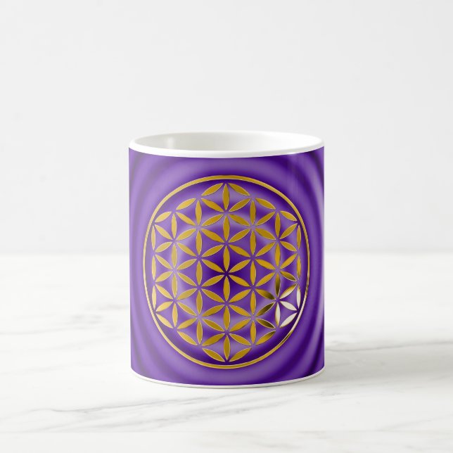 Mug Flower Of Life 1 - Timbre Or | tache violette (Centre)