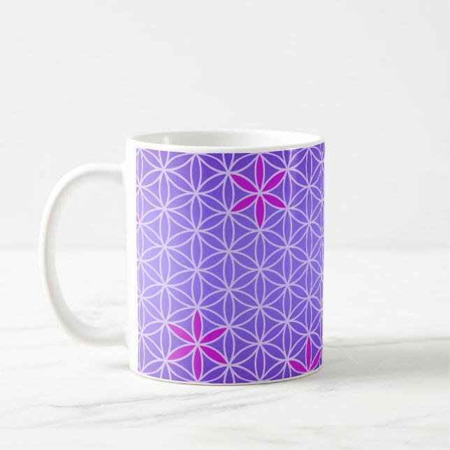Mug Flower Of Life - timbre sans couture motif - viole (Gauche)