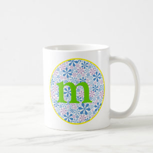 Mug Flower power bleu/vert