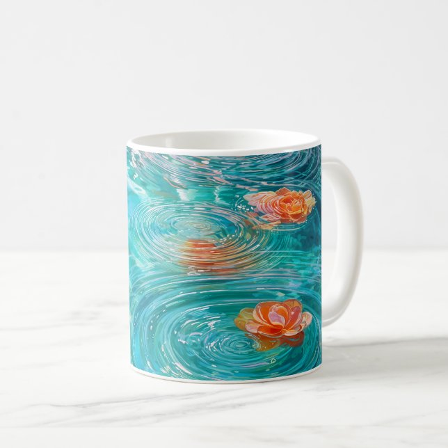 Mug Flowers Floating on Water  (Devant droit)
