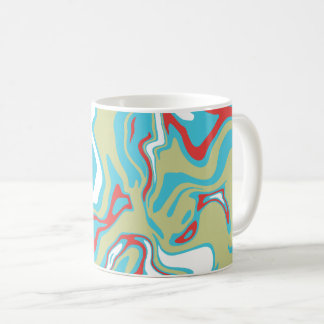 Mug Flowing Liquid Curves and Color Bands