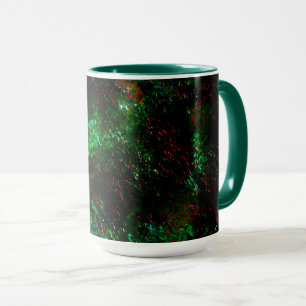 Mug Fluctuation des taches sombres sur vert et rouge v