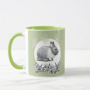 Mug Fluffez le lapin. Dessin au crayon.