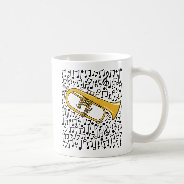 Mug Flugelhorn Avec Notes Musicales, Musicien De Laito (Droite)