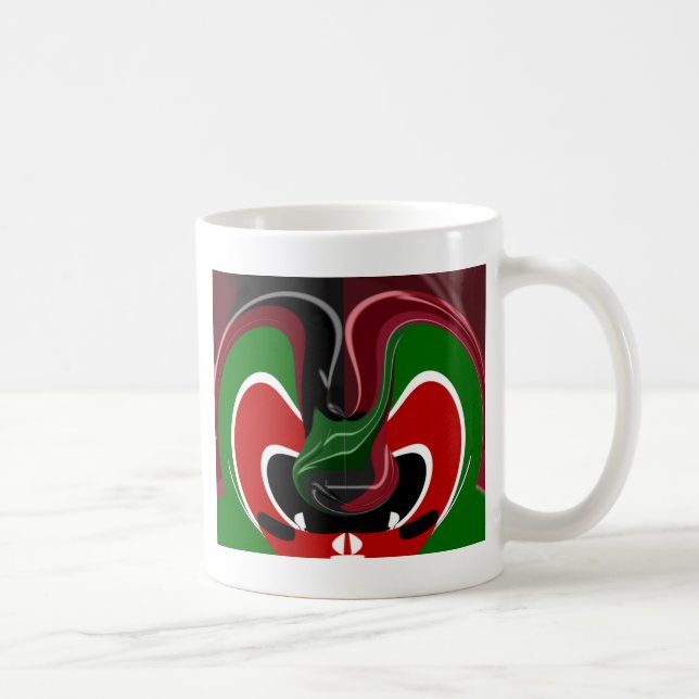 Mug Fluid Kenya : Drapeau National | Art Abstrait Text (Droite)
