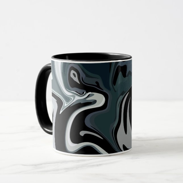 Mug Fluidité Abstraite dans les rouleaux monochromes (Devant gauche)