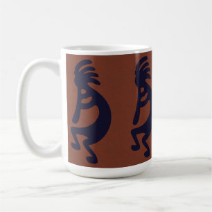Mug Flûte Jouer Kokopelli Figure, Noir sur Rouille Rou