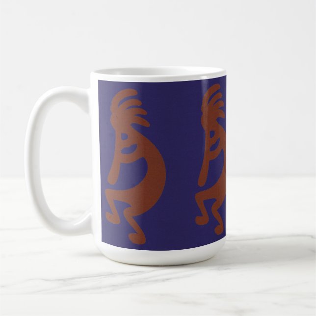 Mug Flûte Jouer Kokopelli Figure - Rouille rouge sur b (Gauche)