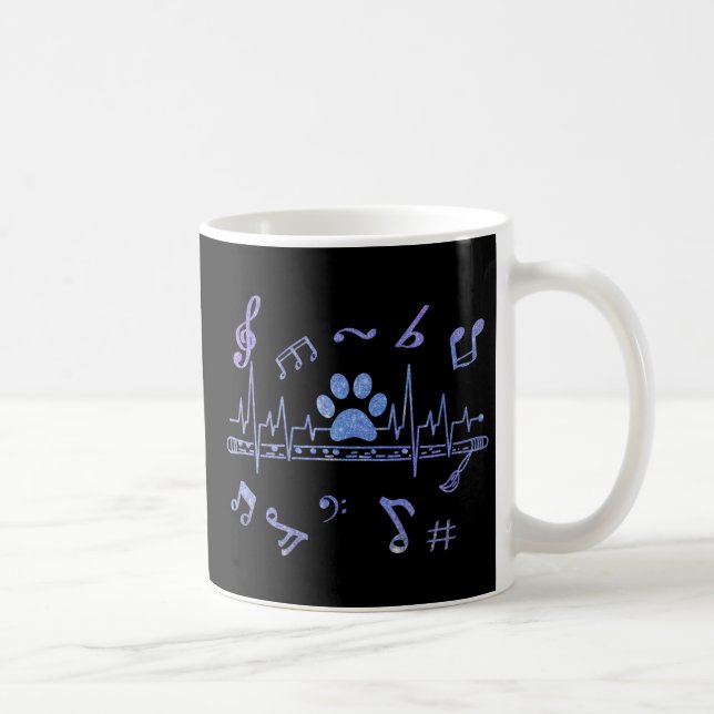 Mug Flûte musicale avec Empreintes de pattes (Droite)