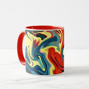 Mug Flux Abstrait vif avec tons jaunes et rouges