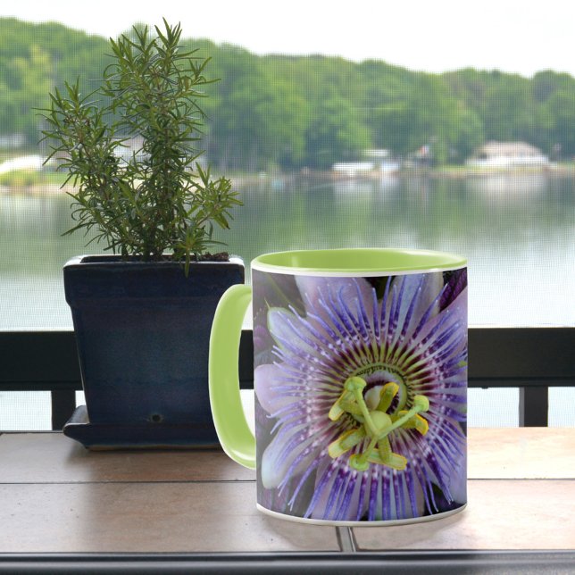 Mug Flux de fleurs mauve Passion personnalisable (Créateur téléchargé)