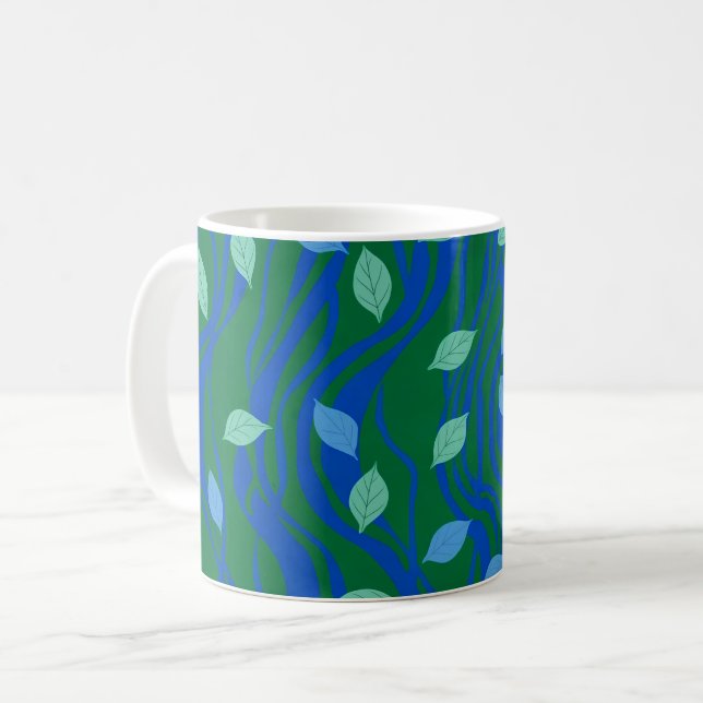 Mug Flux Élémentaire Émeraude Vert Bleu Cobalt avec Fe (Devant gauche)