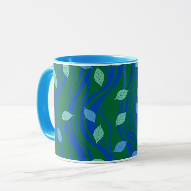 Mug Flux Élémentaire Émeraude Vert Bleu Cobalt avec Fe (Devant gauche)