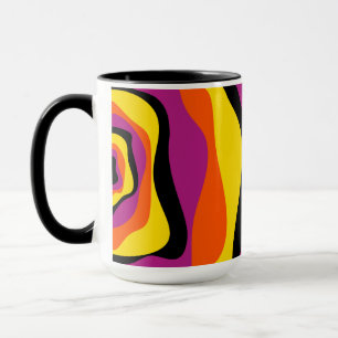 Mug Flux et reflux 4 - Noir, rose, orange et jaune