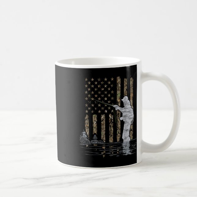 Mug Fly Fishing Fisherman American Flag Camouflage Fly (Droite)