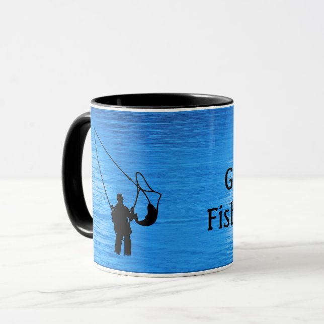 Mug Fly Fishing - fisherman in stream Personalize (Devant gauche)