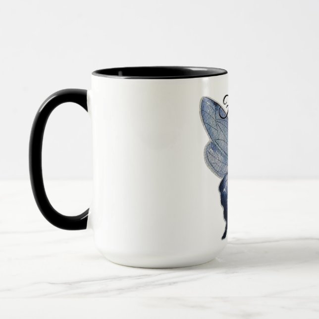Mug Fly Free – Conception Artistique Papillon Bleu (Gauche)