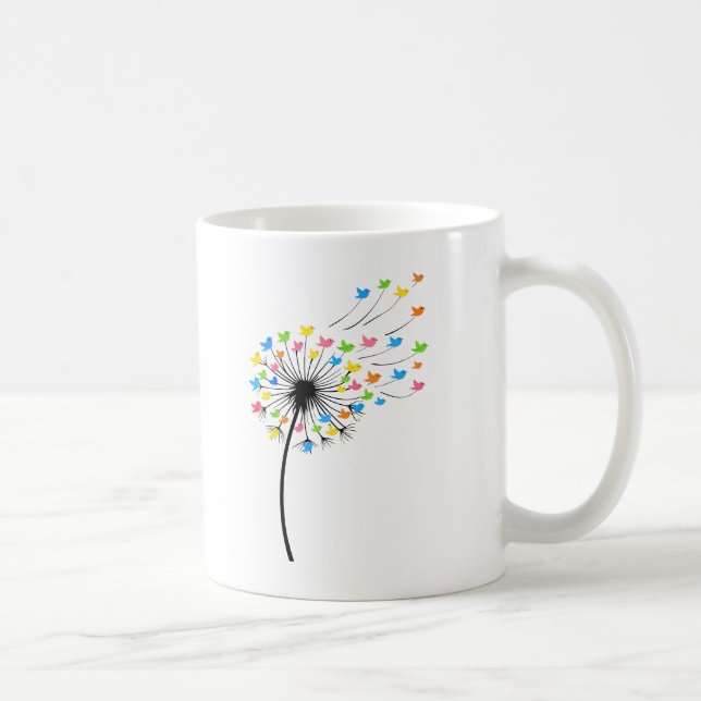 Mug Flying colorful birds dandelion flow (Droite)