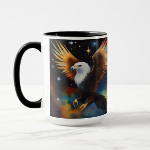 Mug Flying Eagle Colorful Cosmic Art,
