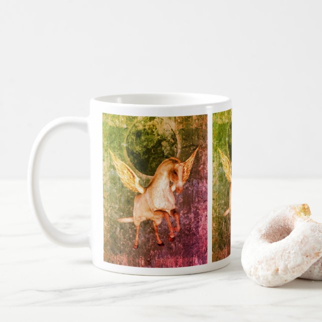 Mug Flying Pegasus Horse Art Imaginaire (Avec donut)