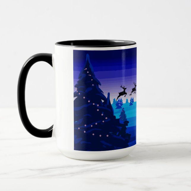 Mug Flying reindeer,christmas,pine,snow (Gauche)