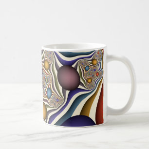 Mug Flying Up, Colorful, Modern, Art Fractal Abstrait