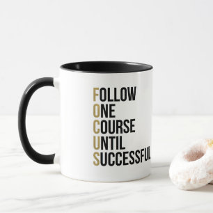 Mug Focus motivation entreprise soumission noir typogr