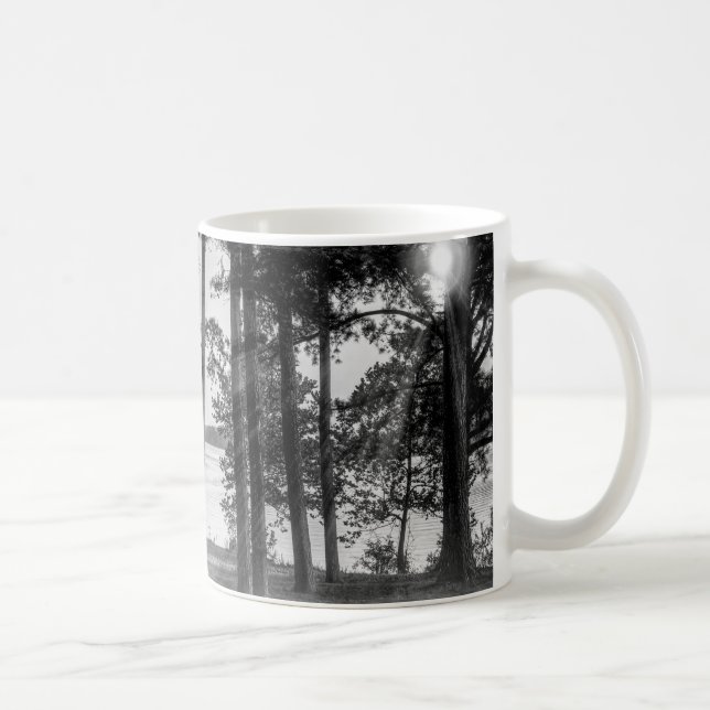 Mug Foggy Arbres À Niveaux De Gris De Table Rock (Droite)