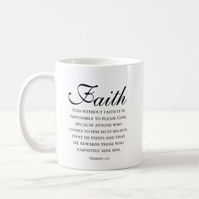 Mug Foi Écriture Hébreux 11:16 Verset de la Bible (Gauche)