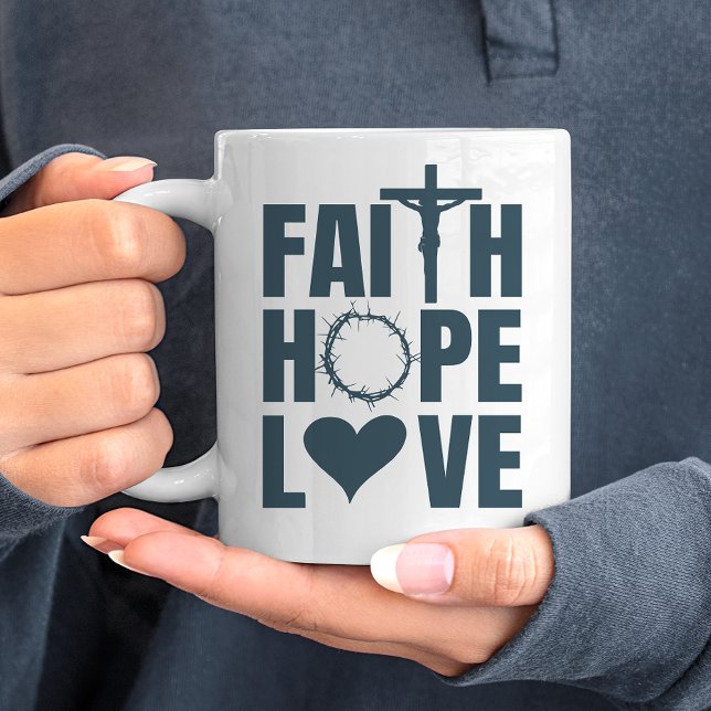 Mug Foi Espoir Aimer Jésus Religion chrétienne (Embrace faith with our finely crafted mug, expressing your beliefs with refined style.)