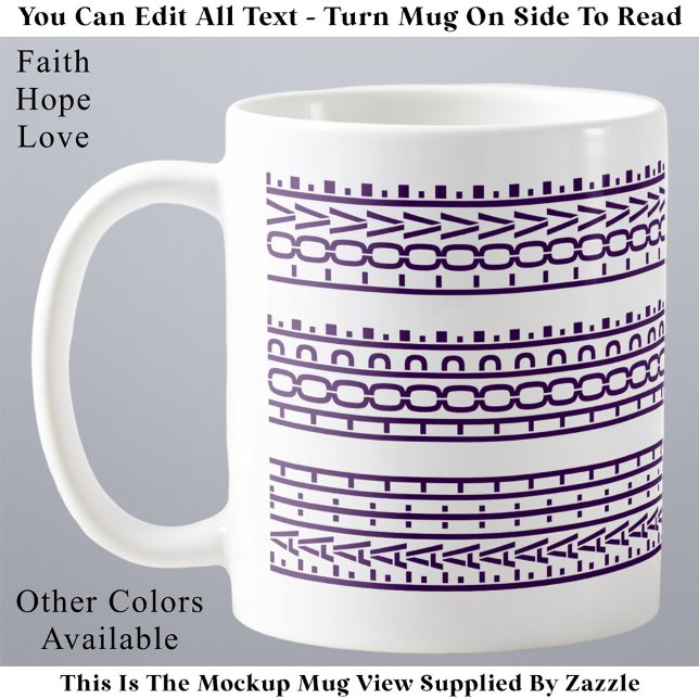 Mug Foi Espoir Amour Tendance Message Caché Blanc (Créateur téléchargé)