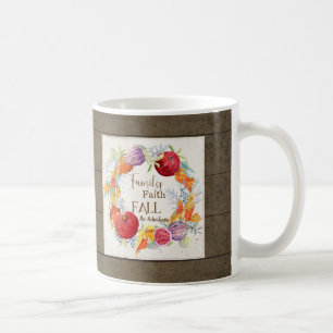 Mug Foi familiale Chute w Nom Automne Wreath Aquarelle