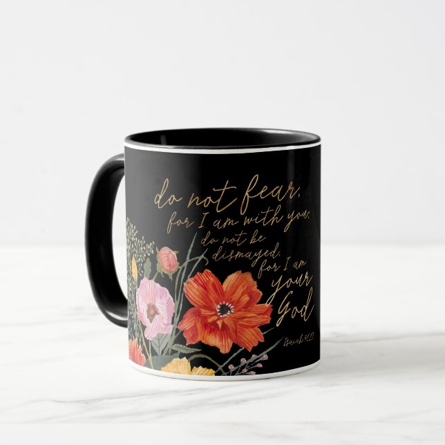 Mug Foi Florale - Ne Craignez Pas, Car Je Suis Avec Vo (Devant gauche)