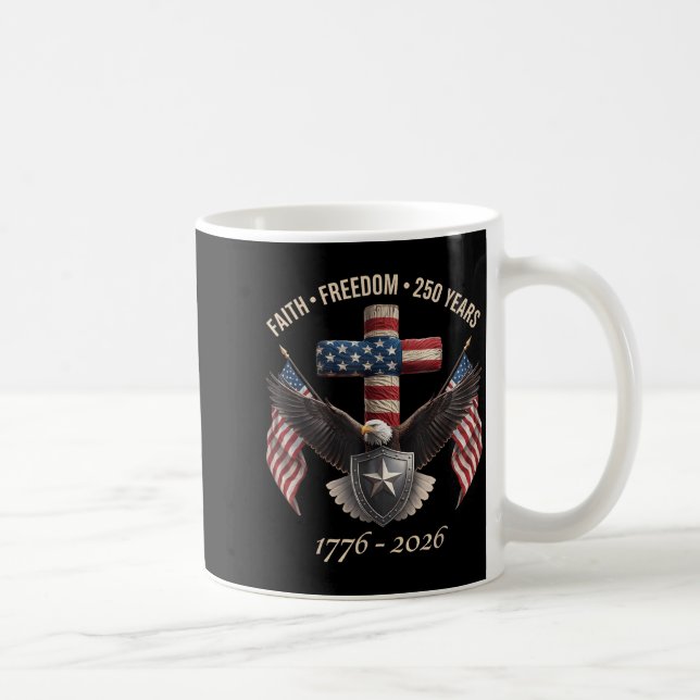 Mug Foi Liberté 250 Ans Design Américain Vintage (Droite)