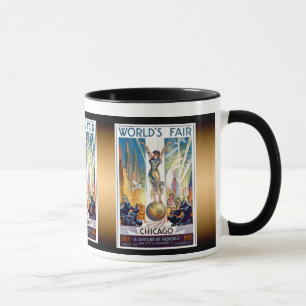 Mug Foire Mondiale de Chicago 1933 - Art Déco Retro Vi