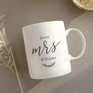 Mug Foliage moderne Futur Mme Fiançailles Cadeau