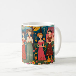 Mug Folk Art People et Little Village